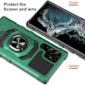 Miniatyrbillede 2 af 2: Slidstærkt cover i hård plast med blød inderside og kickstand til Samsung Galaxy S22 Ultra - Midnatsgrøn Green