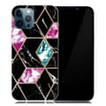 Miniatyrbilde 1 av 2: Marmordesign iPhone 13 Pro Max deksel - Svart / Cyan / Rose Multicolor