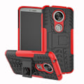 Pikkukuva 1 / 2: Motorola Moto E5 Plus Anti-Slip Muovi ja TPU Suoja Kuori Jalustalla - Punainen Red