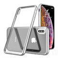 Miniatyrbillede 1 af 2: LEEU DESIGN iPhone Xs Max hybrid etui med galvanisering - Sølv Silver grey