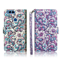 Miniatyrbild 1 av 2: Huawei P Smart - Enjoy 7S mobilfodral syntetläder silikon stående plånbok - Paisley blomma multifärg