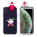 Miniatyrbillede 1 af 2: iPhone XS 3D-julemønsteretui - Mørkeblå Baggrund Med Julemandd Multicolor