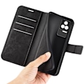 Pikkukuva 2 / 2: Xiaomi Redmi K50 / Xiaomi Redmi K50 Pro nahkainen lompakokkotelo - Musta Black