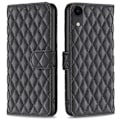 Miniatyrbillede 1 af 2: Rhombus mat iPhone Xr flip etui - Sort Black