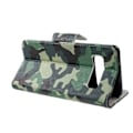 Pikkukuva 2 / 2: Samsung Galaxy S10 Plus risti pintainen nahkainen flip suojakotelo - Camouflage Green