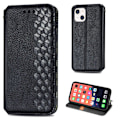 Pikkukuva 1 / 2: Nahkakotelo With A Stylish Rhombus Imprint For iPhone 13 - Musta Black