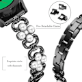 Miniatyrbillede 5 af 6: Samsung Galaxy Watch 5 / 5 Pro / (42mm) rhinestone blomsterformet urrem - Sort Black