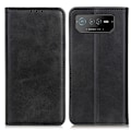 Miniatyrbillede 1 af 2: Flip Etui med Pung i Ægte Læder til ASUS Rog Phone 6 - Sort Black
