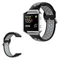 Miniatyrbild 1 av 2: Fitbit Blaze / Versa / Versa Lite / Versa 2 tvåfärgad silikon klockarmband - svart / grå Svart