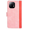 Pikkukuva 2 / 2: Kaksivärinen nahkainen läppäkotelo Xiaomi Mi 11 - Pinkki Pink
