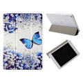 Miniatyrbillede 1 af 2: iPad 10.2 (2020)  læder flip etui - blå sommerfugl Blue