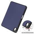 Miniatyrbillede 4 af 6: iPad 10.9 (2022) Tablet-etui i vegansk læder Tri-fold Stand Auto Wake / Sleep Beskyttelsescover med penneplads - Blå Blue