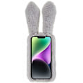 Miniatyrbild 6 av 6: Fluffy Rabbit iPhone 14 Plus skal - Silver/Grå Silvergrå