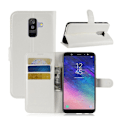 Pikkukuva 1 / 2: Samsung Galaxy A6 Plus Liitsihedelmän jyvä Seisova Nahka Lompakko Kuori - Valkoinen White