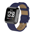 Pikkukuva 1 / 2: Fitbit Versa Pinnoitettu Naudan Nahka Vaihdettava Kellon Ranneke - Tumman Sininen Blue