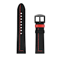 Pikkukuva 2 / 2: Samsung Galaxy Watch Active ompeleet aitoa nahkaa kellon ranneke - Musta Black