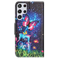 Pikkukuva 2 / 2: Wonderland Samsung Galaxy S22 Ultra Läppäkotelo - Bottle / Perhonen Multicolor