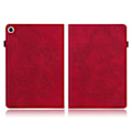 Miniatyrbillede 1 af 2: Imprinted Flower Læder Etui til Lenovo Tab M10 FHD Plus - Rød Red