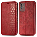 Pikkukuva 1 / 2: Nahkakotelo With A Stylish Rhombus Imprint For Samsung Galaxy M13 5g - Punainen Red