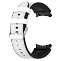 Miniatyrbillede 3 af 4: Samsung Galaxy Watch 5 / 4 / 3 (41mm) silikone i læderurrem med sølvspænde - Sort Størrelse: L White