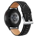 Miniatyrbild 1 av 2: Samsung Galaxy Watch 5 (44mm) / (40mm / Pro stitching style klockarmband i äkta läder - Svart / Silverspänne Svart