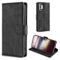 Miniatyrbillede 1 af 2: Crocodile Textured Læder Etui til Samsung Galaxy A32 - Sort Black