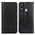 Miniatyrbillede 1 af 2: Nokia C21 Plus ægte læderetui med magnetisk lukning - Sort Black