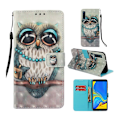 Miniatyrbillede 1 af 2: Samsung Galaxy A7 (2018) lys spot dekorations læder flip etui - Ugle Multicolor