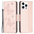 Miniatyrbild 1 av 2: Butterfly läder iPhone 14 Pro fodral - Rosa Rosa