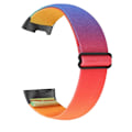 Miniatyrbild 1 av 2: Elastisk nylon + mönstrat klockarmband för Fitbit Charge 5 - Regnbåge multifärg
