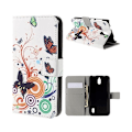 Pikkukuva 1 / 2: Moberg Huawei Y625 Nahkakotelo Korttitaskuilla - Perhosia Ja Ympyröitä Multicolor