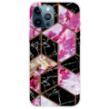 Miniatyrbillede 1 af 2: Marble design iPhone 14 Pro cover - Sort Og Rosa Marmor Pink