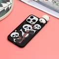 Miniatyrbillede 2 af 2: Cute 3D iPhone 14 Pro cover - Tre Pandaer Black