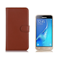 Miniatyrbillede 1 af 2: Samsung Galaxy J3 (2016) / J3 enkelt læder-etui - Brun Brown