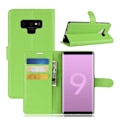 Miniatyrbillede 1 af 2: Samsung Galaxy Note9 mobiletui i kunstlæder med Litchi overfalde samt pung - Grøn Green