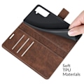 Pikkukuva 2 / 2: Wallet-style Nahkakotelo For Samsung Galaxy S22 - Ruskea Brown