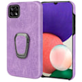 Pikkukuva 1 / 2: Iskunkestävä nahkasuojus soikealla jalustalla Samsung Galaxy A22 5G:lle - Violetti Purple