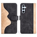 Miniatyrbillede 1 af 2: To-farvet Samsung Galaxy A54 læderetui - Sort Black