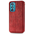 Miniatyrbillede 2 af 2: Læder Etui med A Stilfuldt Rhombus Tryk til Motorola Edge 30 - Rød Red