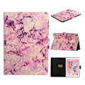 Miniatyrbillede 1 af 2: iPad 10.2 (2019) Stilfuldt mønster læder flip etui - Lilla Marmor Purple