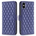 Miniatyrbillede 1 af 2: Rhombus mat iPhone Xs Max flip etui - Blå Blue