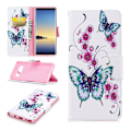 Miniatyrbillede 1 af 2: Samsung Galaxy Note 8 Etui med nydelig tryk - Lyserød sommerfugl Multicolor