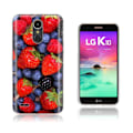 Miniatyrbillede 1 af 2: LG K10 2017 softlyfit præget TPU-etui - Jordbær Og Blåbær Red