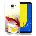 Miniatyrbild 1 av 2: Samsung Galaxy J6 (2018) mobilskal silikon tryckmönster - Hamster håller paraply multifärg