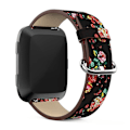 Pikkukuva 1 / 2: Pionikuvioinen vaihtoranneke Fitbit Versa-kellolle - Musta, punainen Multicolor