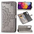 Miniatyrbild 1 av 2: Mandala läder Samsung Galaxy A50 fodral - Silver/Grå Silvergrå