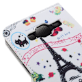 Pikkukuva 2 / 2: Hagerup Samsung Galaxy J3 (2016) Nahkakotelo Lompakko - Eiffel Torni Ja Hedelmät Multicolor
