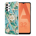 Pikkukuva 1 / 2: Marble Samsung Galaxy A32 5G Suojakotelo - Vihreä Marble / Flower Multicolor