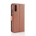 Miniatyrbillede 2 af 2: Huawei P20 litchi tekstur PU læder flip etui - Brun Brown
