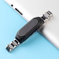 Miniatyrbillede 6 af 6: Xiaomi Mi Smart Band 6 / 5 keramisk stil urrem i rustfrit stål - Tre Perler Sort Black